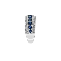 Bague en or blanc 14 carats, saphir naturel et diamant de 0,54 ct. TW