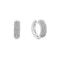 Anneaux d'oreilles en or blanc 14 ct avec diamants de 0,95 ct (PT)