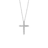 Pavé Classica 14K White Gold & 0.94 CT. T.W. Diamond Cross Pendant Necklace