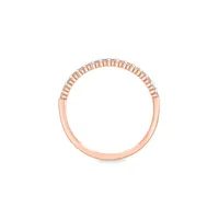 Bague sur griffe en or rose 14 ct et diamant de 0,16 ct PT