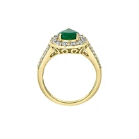 14K Two-Tone Gold, Natural Emerald & 0.45 CT. T.W. Diamond Ring