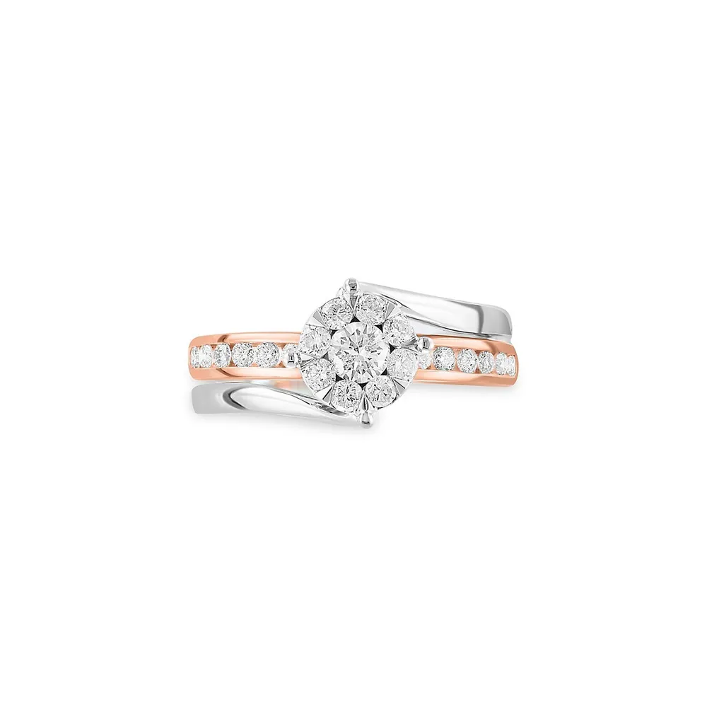 Pavé Rose 14K White & Rose Gold, 0.71 CT. T.W. Diamond Ring