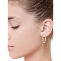 Sterling Silver & 0.21 CT. T.W. Diamond Earrings