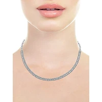Sterling Silver & 0.94 CT. T.W. Diamond Contrast Necklace