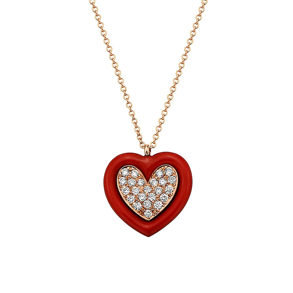 Jewellery - Necklaces & Pendants - Necklaces - EFFY 14K White Gold Diamond  Heart Necklace - Online Shopping for Canadians