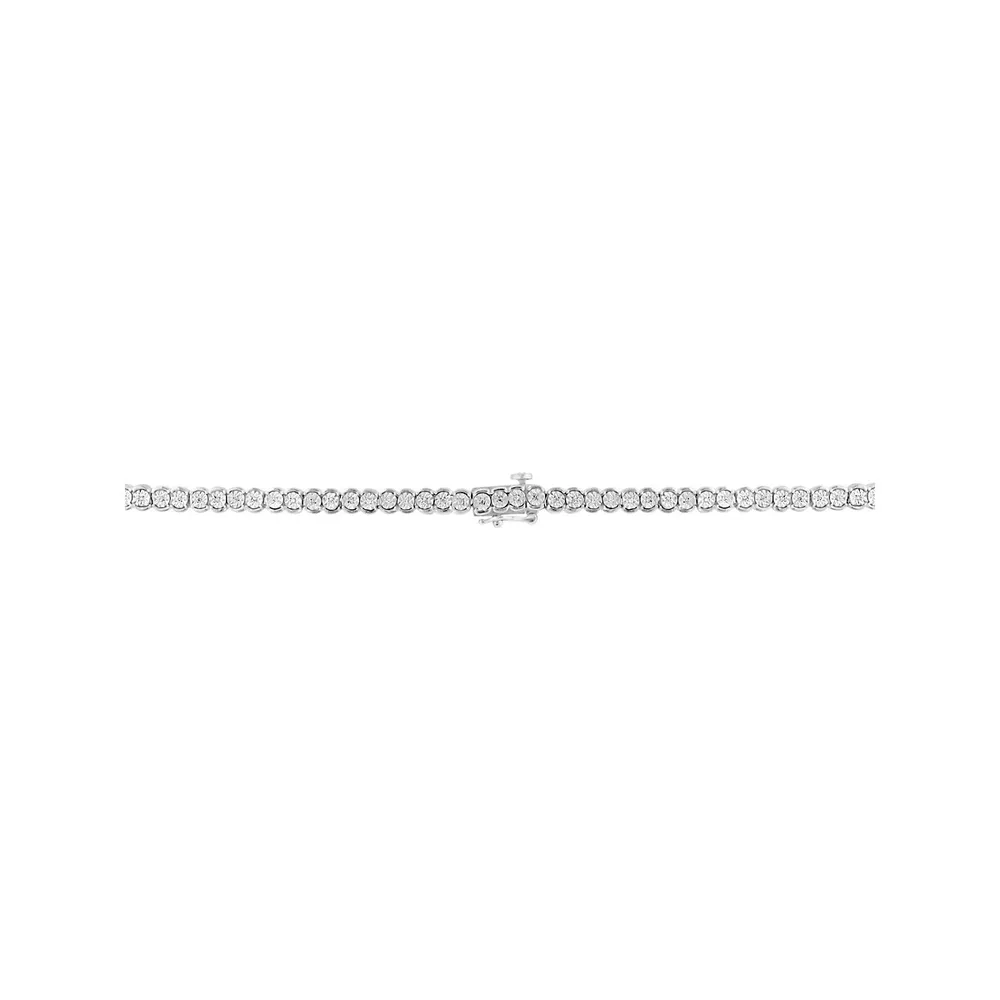 Sterling Silver & 0.47 CT. T.W. Diamond Eternity Necklace