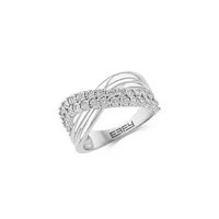 Bague à diamant entrecroisée en argent sterling, 0,23 ct