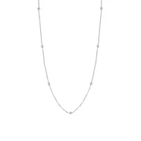 Sterling Silver & CT. T.W. Diamond Station Necklace