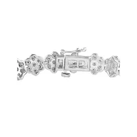 Sterling Silver & 0.46 CT. T.W. Diamond Petal Link Bracelet
