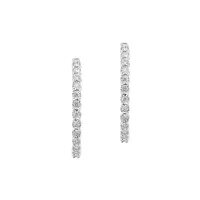 Balissima Sterling Silver & 0.54 CT. T.W. Diamond Hoop Earrings