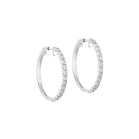 Balissima Sterling Silver & 0.54 CT. T.W. Diamond Hoop Earrings