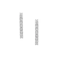 925 Sterling Silver & 0.18 CT. T.W. Diamond Hoop Earrings