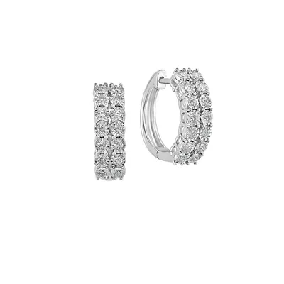 Effy 925 Sterling Silver Diamond Earrings
