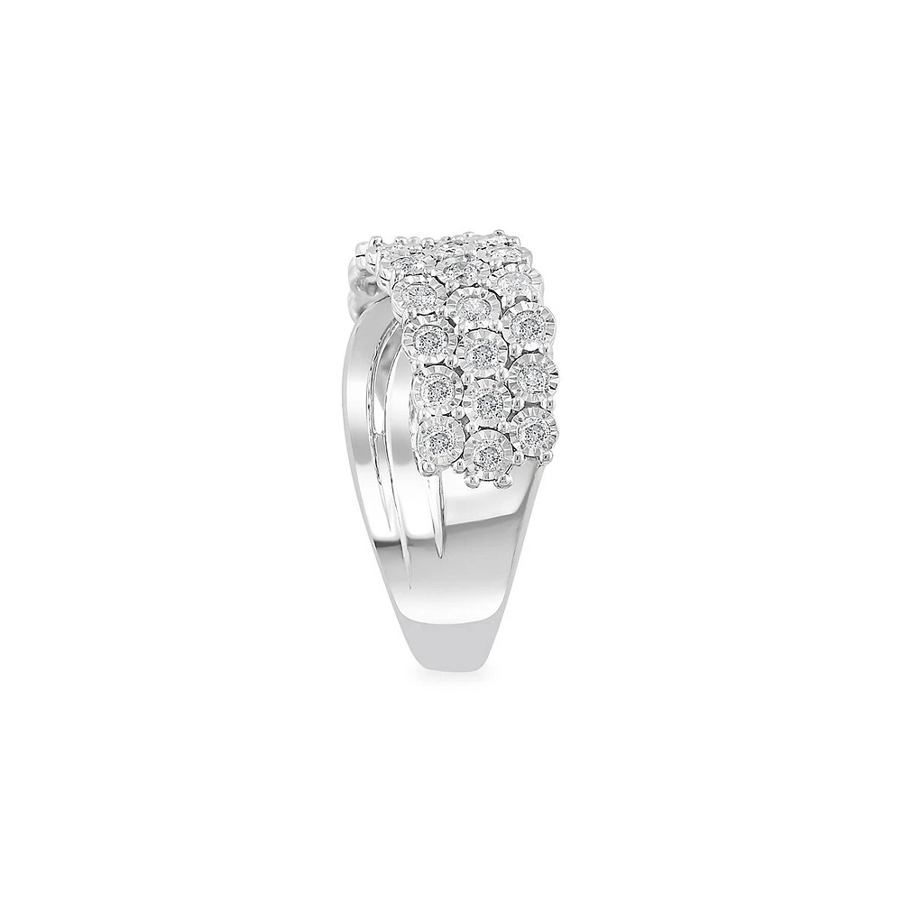 Sterling Silver & 0.71 CT. T.W. Diamond Ring