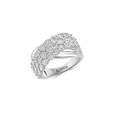 Sterling Silver & CT. T.W. Diamond Ring