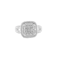 Bague en argent sterling 925 avec diamants de 0,09 ct PT