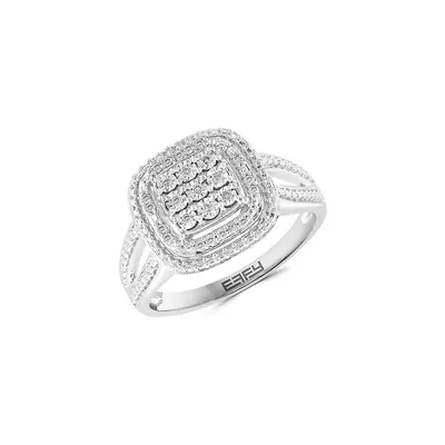 Sterling Silver & CT. T.W. Diamond Ring