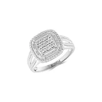 Bague en argent sterling 925 avec diamants de 0,09 ct PT