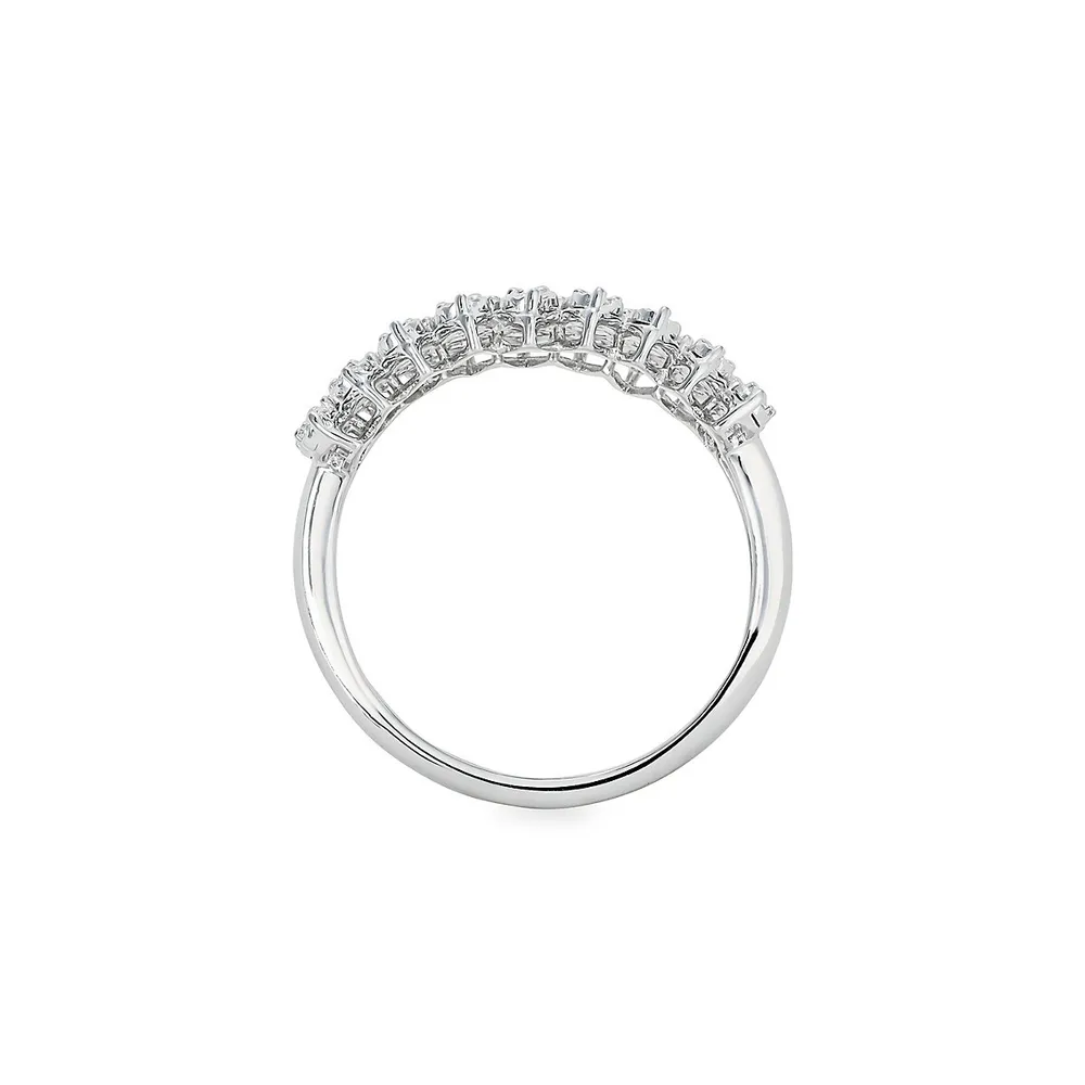 Sterlimg Silver & CT. T.W. 0.30 Diamond Ring
