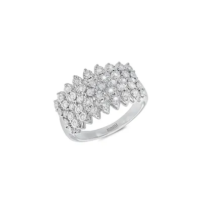 Sterlimg Silver & CT. T.W. 0.30 Diamond Ring