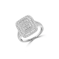 Bague en argent sterling à pavé de diamants de 0,95 ct (PT)