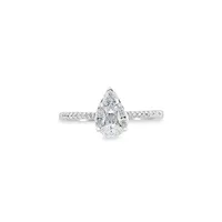 Bridal 14K White Gold & 0.63 CT. T.W. Diamond Pear Ring