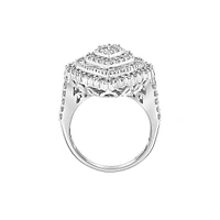 14K White Gold & 1.92 CT. T.W. Diamond Pavé Leaf Ring