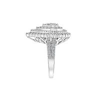 14K White Gold & 1.92 CT. T.W. Diamond Pavé Leaf Ring