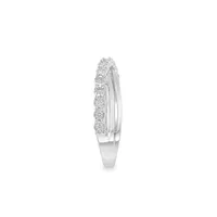 Sterling Silver & 0.23 CT. T.W. Diamond Crossover Ring
