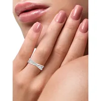 Bague croisée en argent sterling à diamants 0,23 ct PT