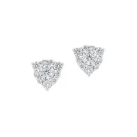 14K White Gold & 0.78 CT. T.W. Diamond Triangular Stud Earrings