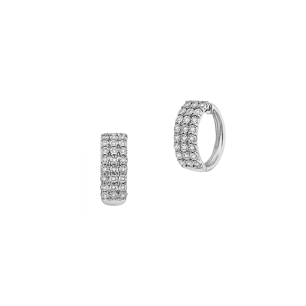 Anneaux d'oreilles en argent sterling avec diamants de 0,23 ct (PT)