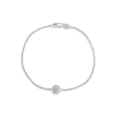 Sterling Silver & 0.23 CT. T.W. Diamond Bezel Bracelet