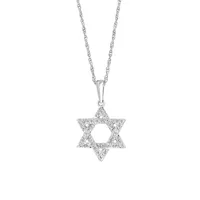925 Sterling Silver & 0.23 CT. T.W. Diamond Star Pendant Necklace