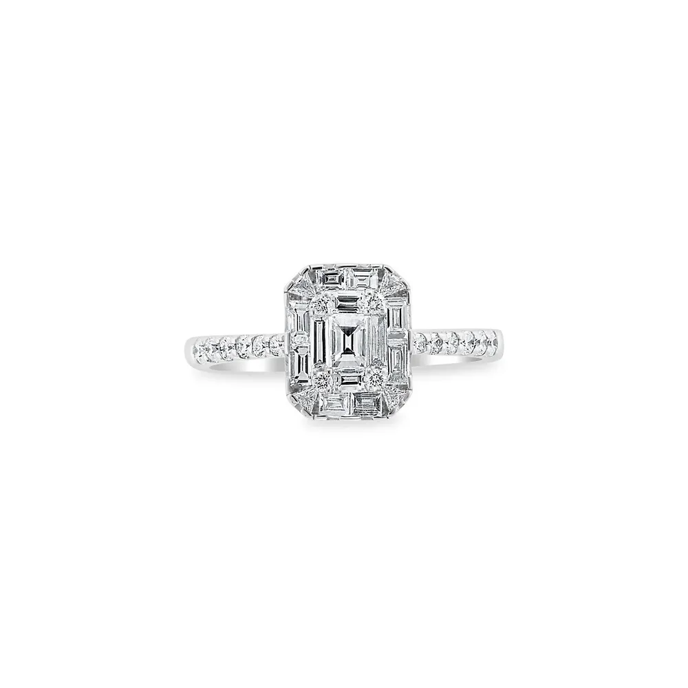 Classique 14K White Gold & 0.78 CT. T.W. Diamond Baguette Ring