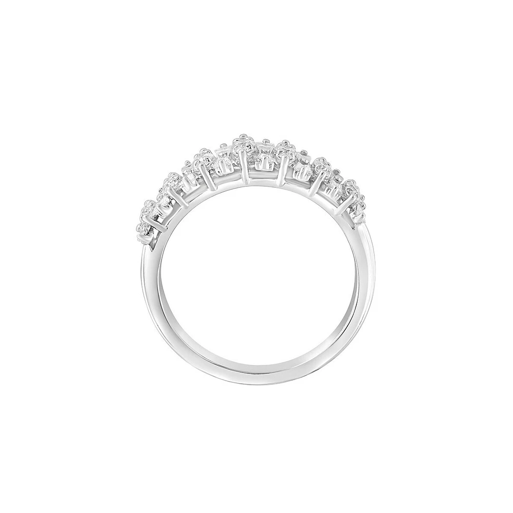 Bague en or blanc 14 carats et diamants de 0,73 ct. TW