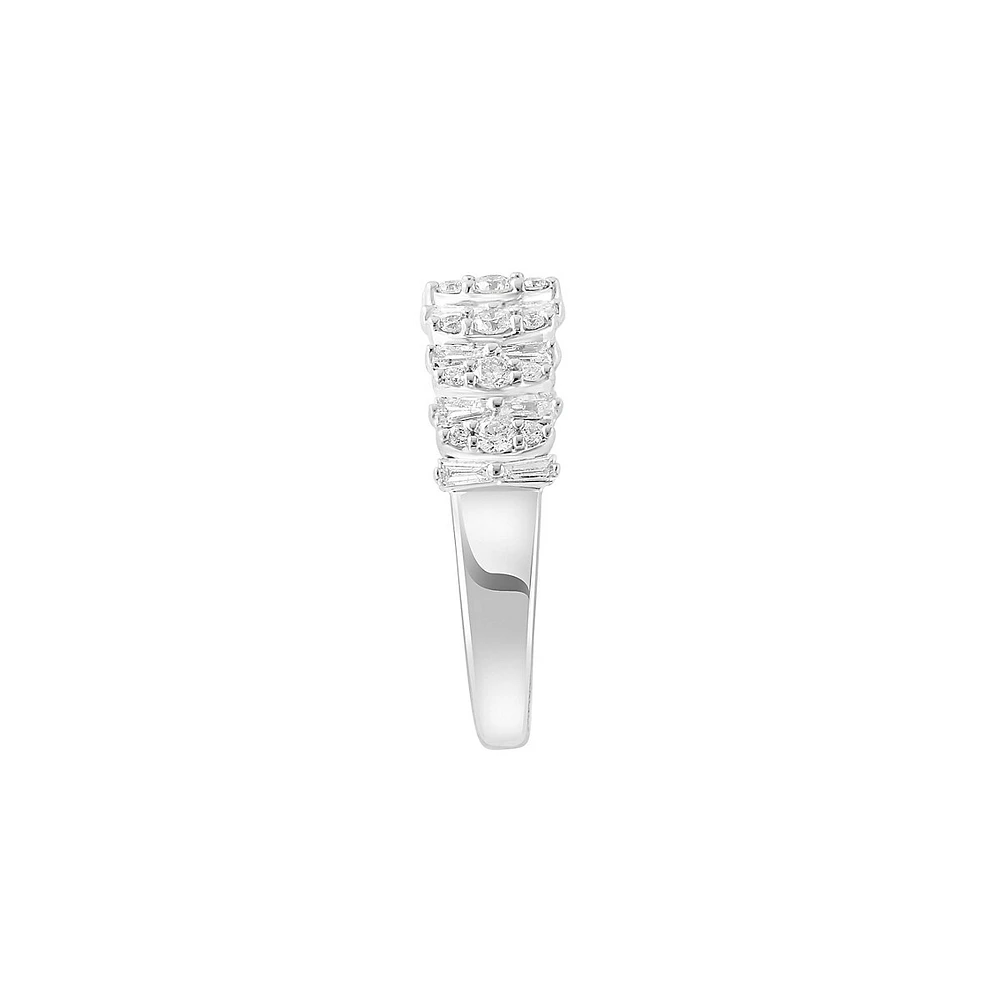 Bague en or blanc 14 carats et diamants de 0,73 ct. TW