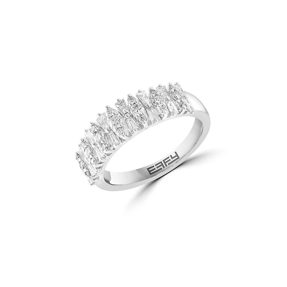 14K White Gold & 0.73 CT. T.W. Diamond Prong Sequence Ring