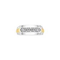 Men's Goldplated Sterling Silver & 0.20 CT. T.W. Diamond Ring