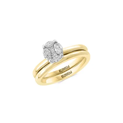 14K Two-Tone Gold & 0.38 CT. T.W. Diamond 2-Piece Bridal Ring Set