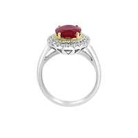 14K Two-Tone Gold. Natural Ruby & 0.47 CT. T.W. Diamond Ring