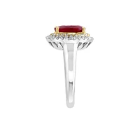 14K Two-Tone Gold. Natural Ruby & 0.47 CT. T.W. Diamond Ring