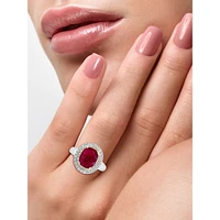 14K Two-Tone Gold. Natural Ruby & 0.47 CT. T.W. Diamond Ring