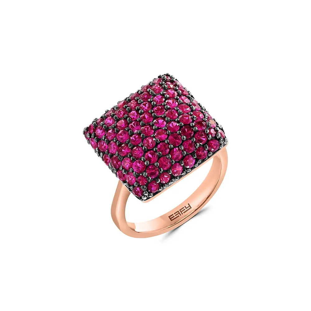 Amore 14K Rose Gold 3.65 CT. T.W. Natural Ruby Ring