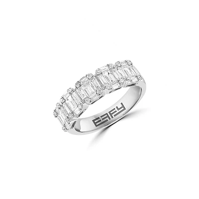 18K White Gold & 1.25 CT. T.W. Diamond Baguette Ring