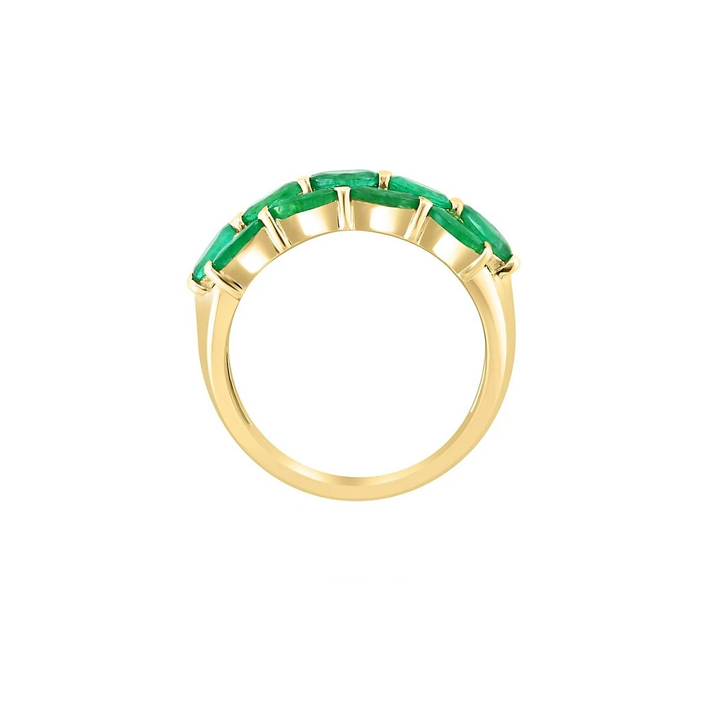 14K Yellow Gold & Natural Emerald Ring