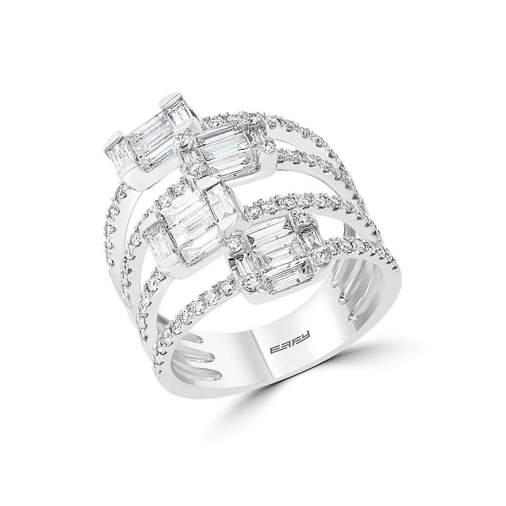 14K White Gold & 1.7 CT. T.W. Tiered Diamond Ring