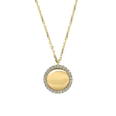 D'Oro 14K Yellow Gold & 0.31 CT. T.W. Diamond Pendant Necklace