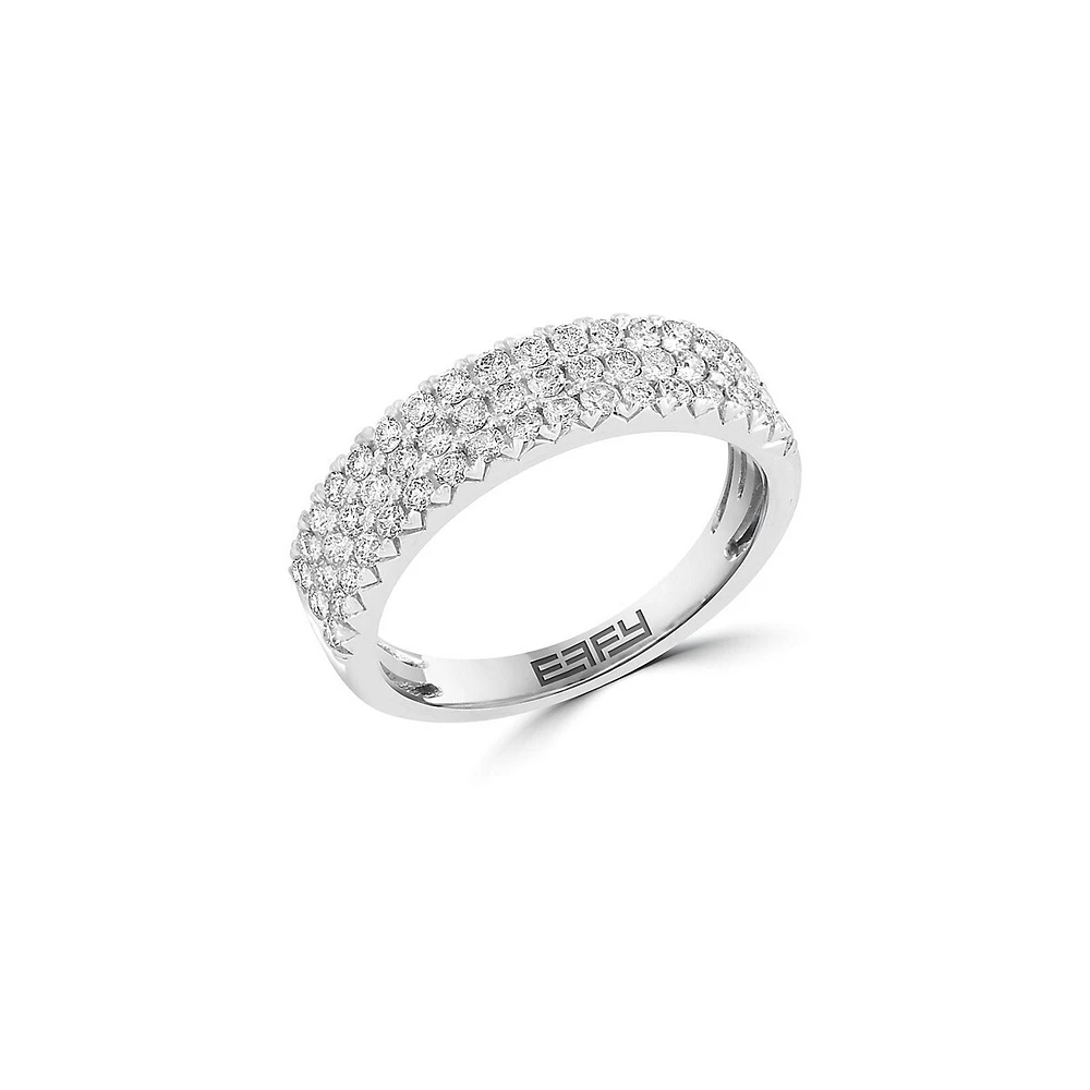 Bague en or blanc 14 carats et diamant de 0,74 ct. TW