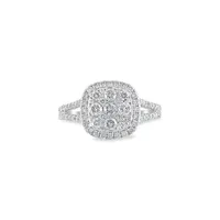 Pavé Classica 14K White Gold & 0.97 CT. T.W. Diamond Cluster Ring